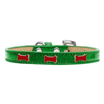 Red Bone Widget Dog Collar - Emerald Ice Cream