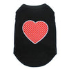 Red Swiss Dot Heart Dog Shirt - Black