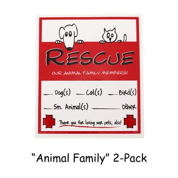 Rescue Our Pets Emergency Decals - Animal Family