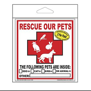 Rescue Our Pets Emergency Decals - Pets