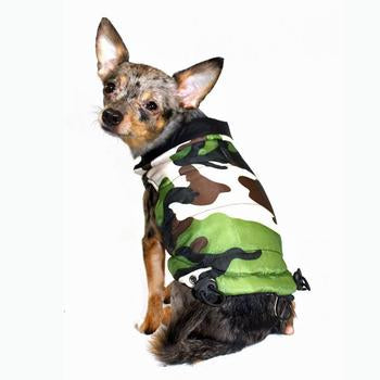 Reversible Camo Puffer Dog Vest by Hip Doggie