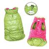 Reversible Parka Dog Vest with Ruffle Trim by Klippo - Lime and Pink