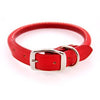 Round Leather Dog Collar by Auburn Leather - Red