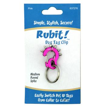 Rubit Dog Tag Clip - Pink Spike