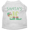 Santa's Elf Rhinestone Dog Shirt - White