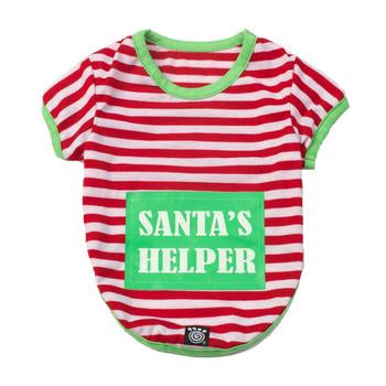 Santa's Helper Dog Night Shirt - Red/White