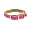 Saratoga Suede Leather Dog Collar by Auburn Leather - Pink