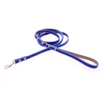 Saratoga Suede Leather Dog Leash by Auburn Leather - Blue