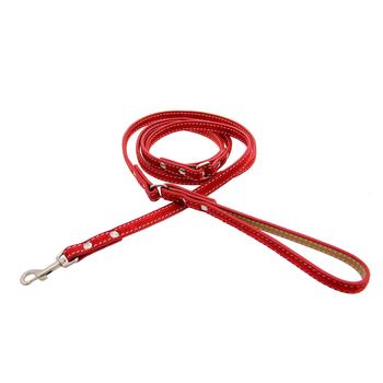 Saratoga Suede Leather Dog Leash by Auburn Leather - Red