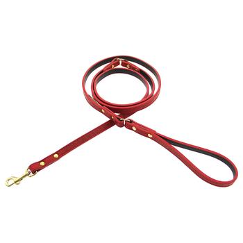 Savannah Leather Dog Leash by Auburn Leather - Lizard Red