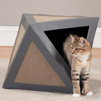 Savvy Tabby Hexa-Scratch Cat Scratcher - Meteorite Gray