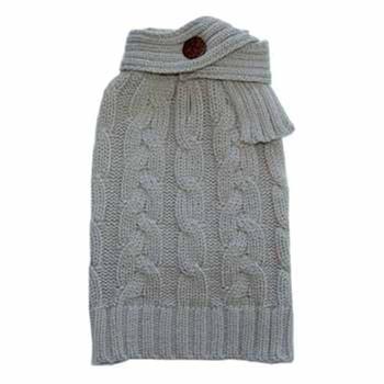 Scarf Cable Dog Sweater by Dogo - Gray