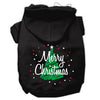 Scribbled Merry Christmas Dog Hoodie - Black