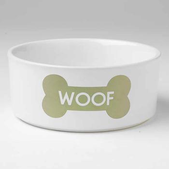 Shimmer Bones Dog Bowl - Olive