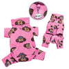 Silly Monkey Fleece Turtleneck Dog Pajamas - Pink