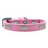 Silver Bone Widget Dog Collar - Light Pink