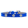 Silver Flower Widget Dog Collar - Blue Ice Cream