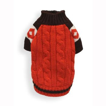 Ski Lodge Dog Sweater by Hip Doggie - Orange