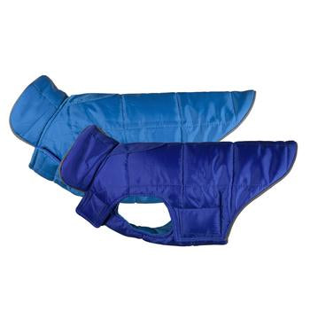 Skyline Puffy Reversible Dog Vest - Electric Blue/Cyan