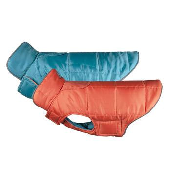 Skyline Puffy Reversible Dog Vest - Hot Coral/Lake