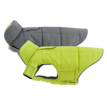 Skyline Puffy Reversible Dog Vest  - Lime/Charcoal