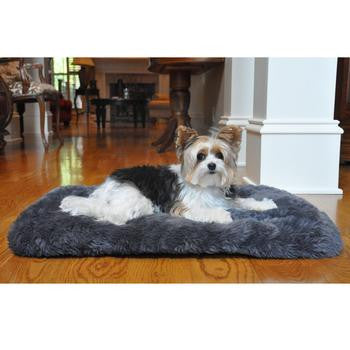 Slumber Minky Faux Fur Dog Cushion - Gray