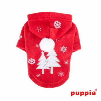 Snowday Dog Hoodie by Puppia - Red