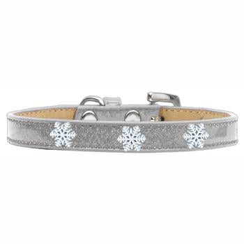 Snowflake Widget Dog Collar - Silver Ice Cream