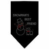 Snowman's Best Friend Rhinestone Dog Bandana - Black