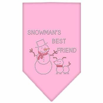 Snowman's Best Friend Rhinestone Dog Bandana - Light Pink