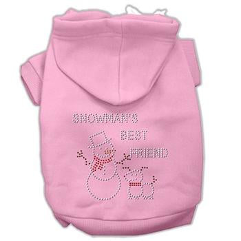 Snowman's Best Friend Rhinestone Dog Hoodie - Light Pink