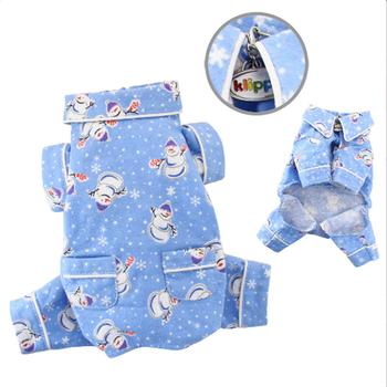 Snowmen and Snowflakes Flannel Dog Pajamas by Klippo