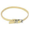 Soft Leather Round Dog Collar - Beige