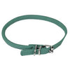 Soft Leather Round Dog Collar - Teal