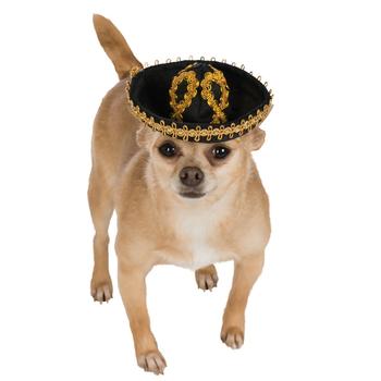 Sombrero Dog Hat by Rubies - Black/Gold