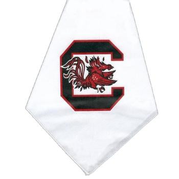 South Carolina Gamecocks Dog Bandana - White