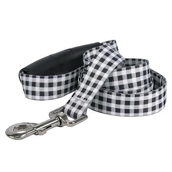 Southern Dawg Gingham EZ-Grip Dog Leash by Yellow Dog - Black