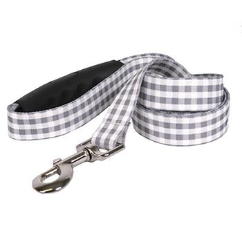 Southern Dawg Gingham EZ-Grip Dog Leash by Yellow Dog - Gray