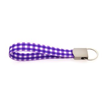 Southern Dawg Gingham Keychain - Purple