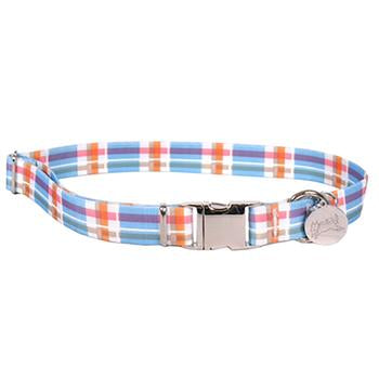 Southern Dawg Madras Dog Collar by Yellow Dog - Blue