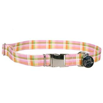 Southern Dawg Madras Dog Collar by Yellow Dog - Pink