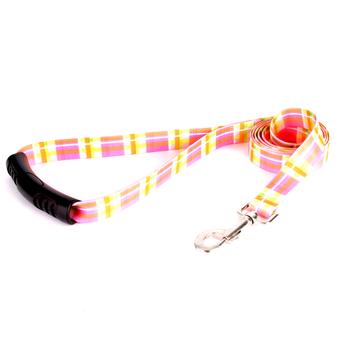 Southern Dawg Madras EZ-Grip Dog Leash by Yellow Dog - Pink