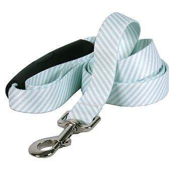 Southern Dawg Seersucker EZ-Grip Dog Leash by Yellow Dog - Mint