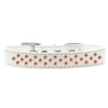 Sprinkles Orange Crystals Dog Collar - White