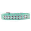 Sprinkles Pearl and Bright Pink Crystals Dog Collar - Aqua