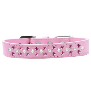 Sprinkles Pearl and Bright Pink Crystals Dog Collar - Light Pink