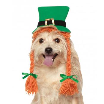 St Patty's Day Dog Hat with Braids