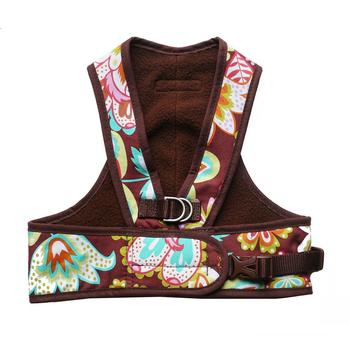 Step Easy Adjustable Dog Harness - Floral and Chocolate