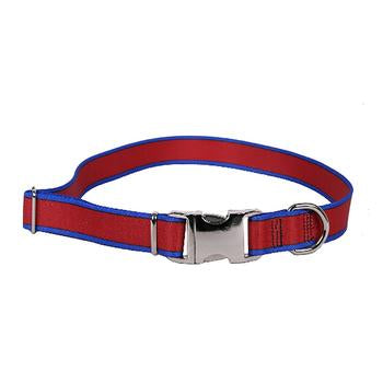 Sterling Dog Collar by Yellow Dog - Red with Royal Blue