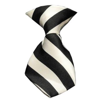 Striped Dog Neck Tie - White